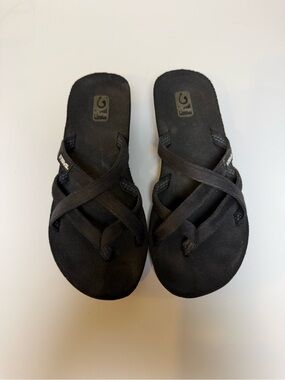 Teva Black Crisscross Slide Sandals